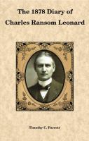 The 1878 diary of Charles Ransom Leonard : a freshman at the State University of Iowa in Iowa City, Iowa
